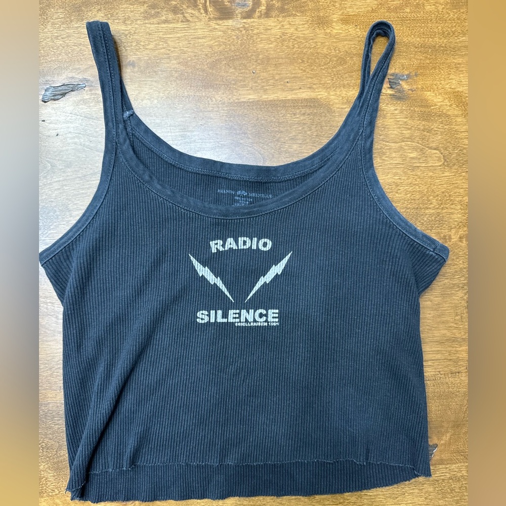 Black brandy Melville tank with graphic size small.
